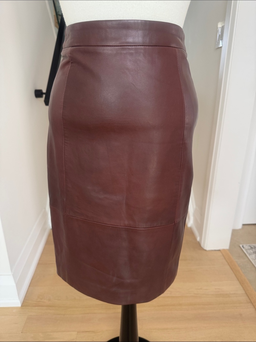 Reiss Reagan Brown Lamb Leather Pencil Skirt US 0 - Picture 6 of 11